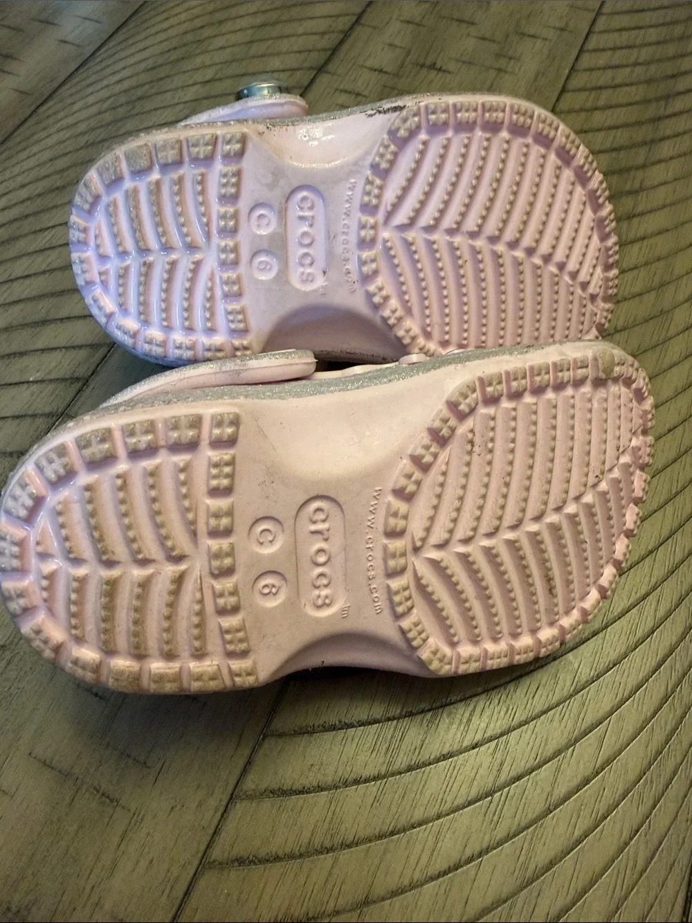 CROCS Kids Glitter Jewel Clogs in Pink, Silver & Multi